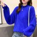 Oversized Lantern Sleeve Sweater – Women’s Mock Neck Acrylic Knit In 12 Colors (Korean-Inspired)_ecoleips.com
