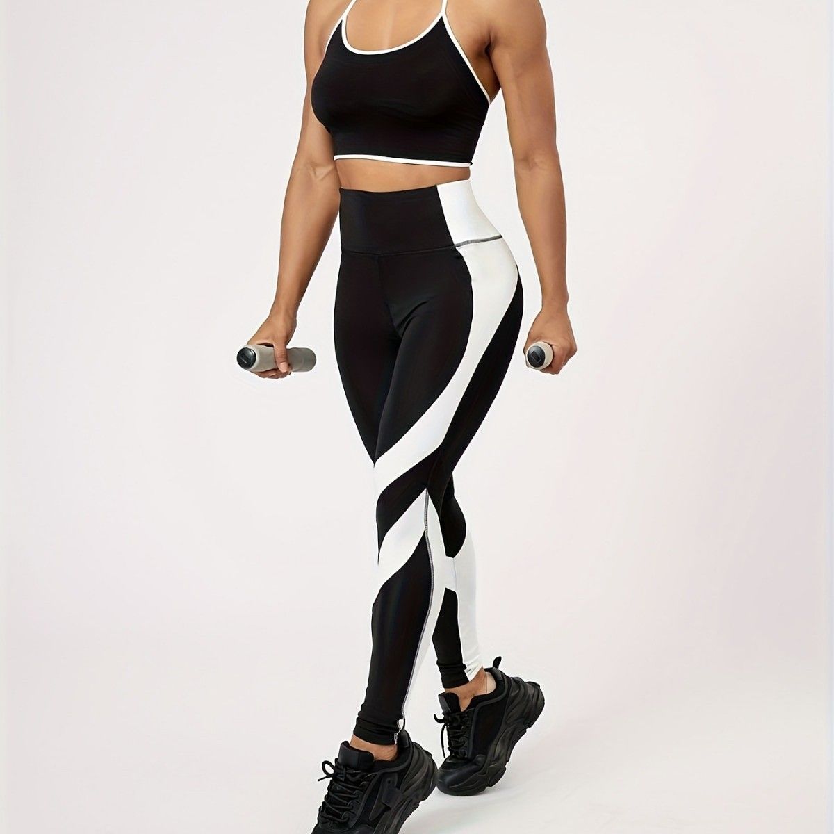 Women's Clothing Women's Color Block Yoga Pants European American Style Fitness Outdoor Sports Casual Long Tights_ecoleips.com