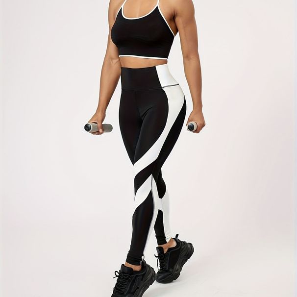 Women's Clothing Women's Color Block Yoga Pants European American Style Fitness Outdoor Sports Casual Long Tights_ecoleips.com