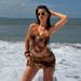 Women's Clothing Women's Resort Style Short Skirt Four Piece Two Piece Swimsuit Bikini Style Quick-Dry Polyester, Modest Coverage_ecoleips.com