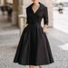 Temperament Formal Waist Dress Skinny Elegant Long-sleeved Long Dress_ecoleips.com