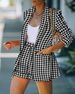 K Top, Shorts, Suit Set, Sexy Temperament, Women's Fashion, Casual, Lapel Cardigan_ecoleips.com