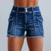 K Women's Fashion New High Waisted Elastic Tassel Denim Shorts_ecoleips.com