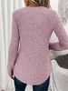 K Large Size Women's Top Long Sleeved Solid Color Casual Long Sleeved Knitted Sweater_ecoleips.com