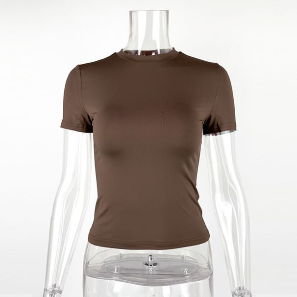 Women's Clothing Short Sleeve T Shirt Round Neck Slim Fit Hot Girl Pure Desire Top Women_ecoleips.com