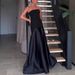 K New Sexy Strapless Sleeveless Patchwork Solid Color Dress_ecoleips.com