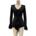 Women's Autumn New Solid Color Fashion V-neck Horn Sleeve Waist Ruffle Edge Party Dress_ecoleips.com
