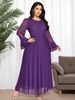 Gulbont Festival Arab Headscarf Dubai Solid Color Knitted Mesh Stretch Dress Muslim Party Undergarment_ecoleips.com