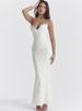 New European American Style Sexy Slim-fit Deep V-neck Bodycon Long Dress With Corset Bustier And Fishtail Hem For Women_ecoleips.com