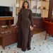 Women's Clothing Two Piece Set Pullover Backless Dress With Mesh Long Shawl Long Sleeved Ribbon Dress_ecoleips.com