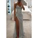 Women's Clothing New Party Fashion Suspender Dress INS Loose Casual Slit Women's Dress_ecoleips.com