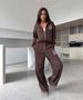 Women's Embroidered Zip-Up Hoodie & Jogger Set – Premium Cotton Blend Lounge Wear (S/M/L, 5 Colors)_ecoleips.com