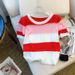 Women's Clothing Women's Ice Silk Knit Short Sleeve T-Shirt Striped Color-Block Round Neck Top Summer Autumn Collection_ecoleips.com