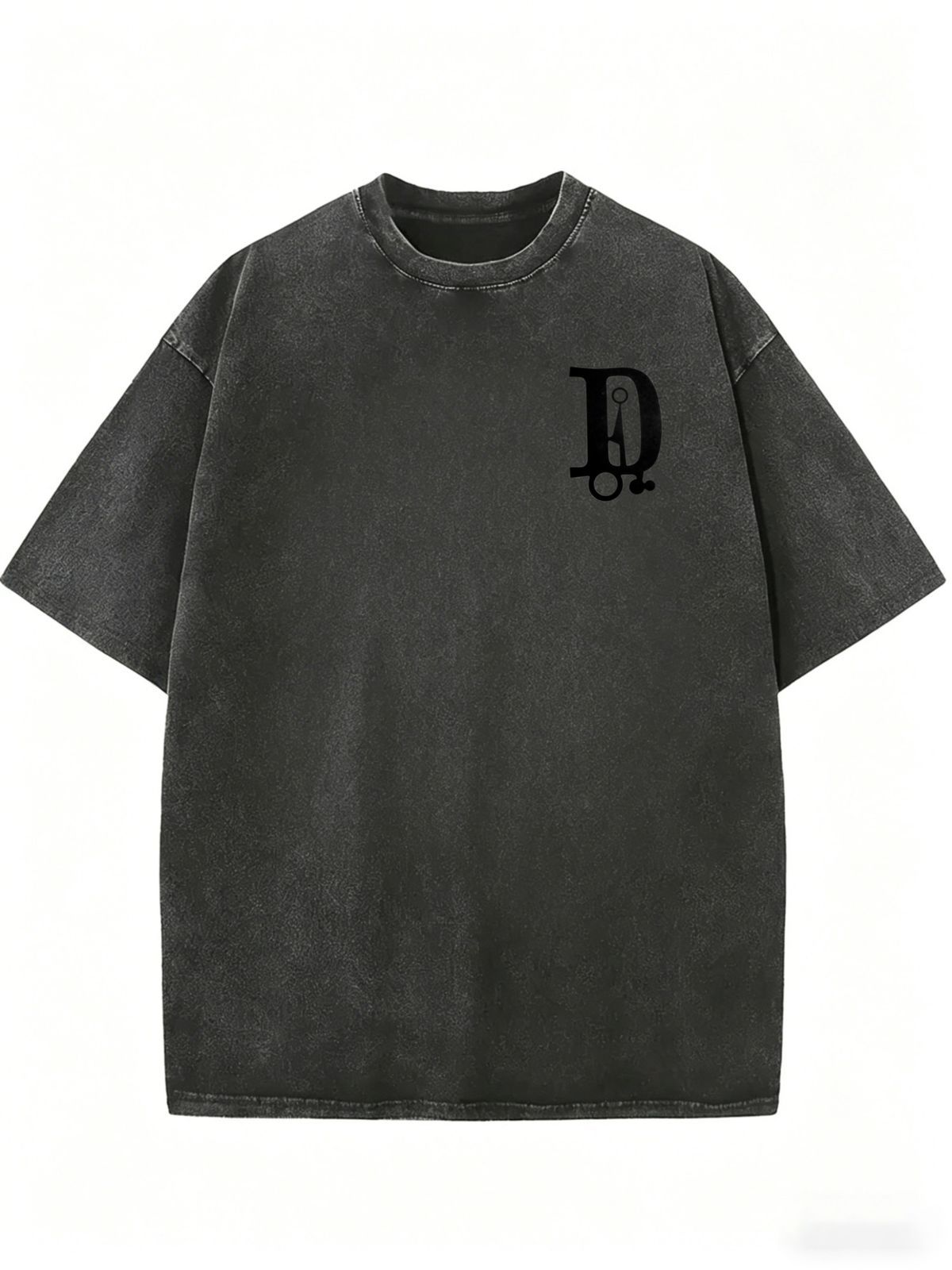 Vintage Faded Oversized Tee, Unisex Short Sleeve Casual Streetwear Top With Relaxed Fit_ecoleips.com