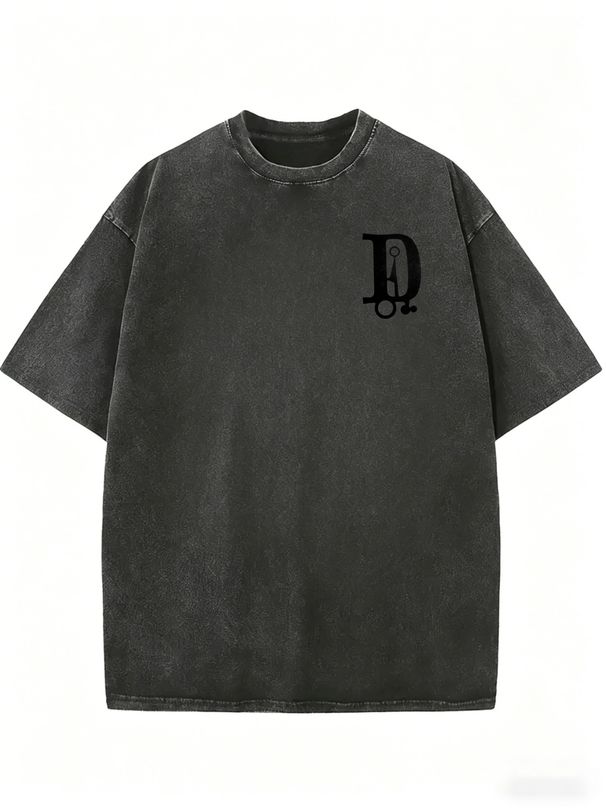 Vintage Faded Oversized Tee, Unisex Short Sleeve Casual Streetwear Top With Relaxed Fit_ecoleips.com