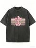 No Rain No Flowers Floral Graphic Washed Oversized T Shirt Women Crew Neck Short Sleeve Loose Vintage Casual Street Tee_ecoleips.com