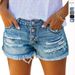 Women's Clothing Trendy Ripped Tassel Denim Shorts Straight Breasted Women's Hot Pants_ecoleips.com
