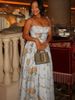 Women's Floral Print Halter Belted Maxi Dress – French Style Elegant Summer Party Gown_ecoleips.com