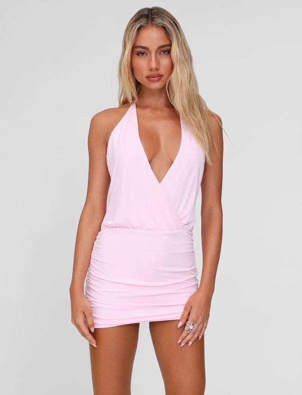 Summer Halter Neck Tie Slim Sleeveless Low Neck Sexy Exposed Backpack Hip Skirt European American Style Women's Clothing 2025 New_ecoleips.com