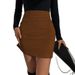 Voya 2026 Women's European And American Spring/summer Simple And Elegant Half Skirt Commuting Corduroy Slim And Sexy Short Skirt_ecoleips.com