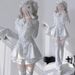 Y2k Aesthetic Lolita Style Bow Dress Shorts Set Japanese Women Gothic Lace Flare Sleeve Button Shirt Dress Punk Party Mini Dress_ecoleips.com