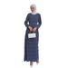 M217#Cross-border Muslim Middle Eastern Women's Clothing, New Malay Long Robe, Chiffon Pleated Dress, Direct From The_ecoleips.com