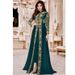 Women's Clothing Fashion Stand Collar Lace Chiffon Dress Retro Long Sleeve Lace Patchwork Waist Long Skirt_ecoleips.com