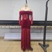 European And American Autumn Hollow Lace Patchwork Off-Shoulder Sleeve Bodycon Long Dress Women's Evening_ecoleips.com