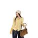 Korean-style Color-blocked Long-sleeve Knitted Cardigan, Soft Cozy Sweater Women, Suitable For Spring, Autumn, Winter,_ecoleips.com
