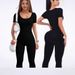 Women's Slim Fit Hip Lifting Jumpsuit Sexy Short Sleeve Fashionable Spring/Summer Romper_ecoleips.com