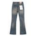New Spring And Autumn Vintage Splash-Dye Ripped Rhinestone Jeans, High Street Washed Casual Trendy Slightly Flared Long_ecoleips.com