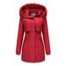 Army Green European And American Padded Cotton Pie Overcomes Women's Cotton-padded Clothes, New Removab Ur Collar Removable Hat Cotton-padded Clothes_ecoleips.com