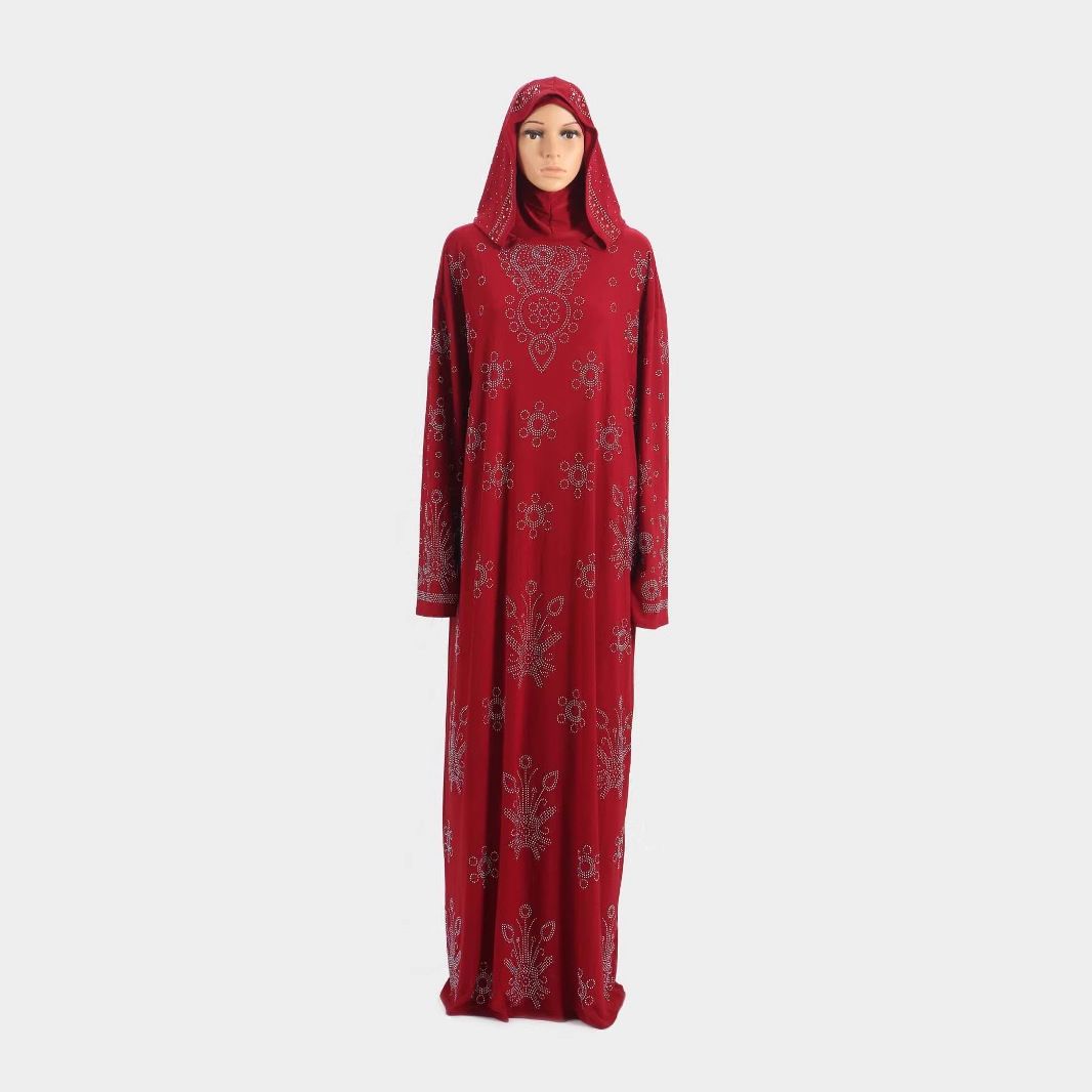Verve Plus Size Dress Muslim Women's Hooded Abaya Saudi Loose Casual Ethnic Style Cover-up_ecoleips.com