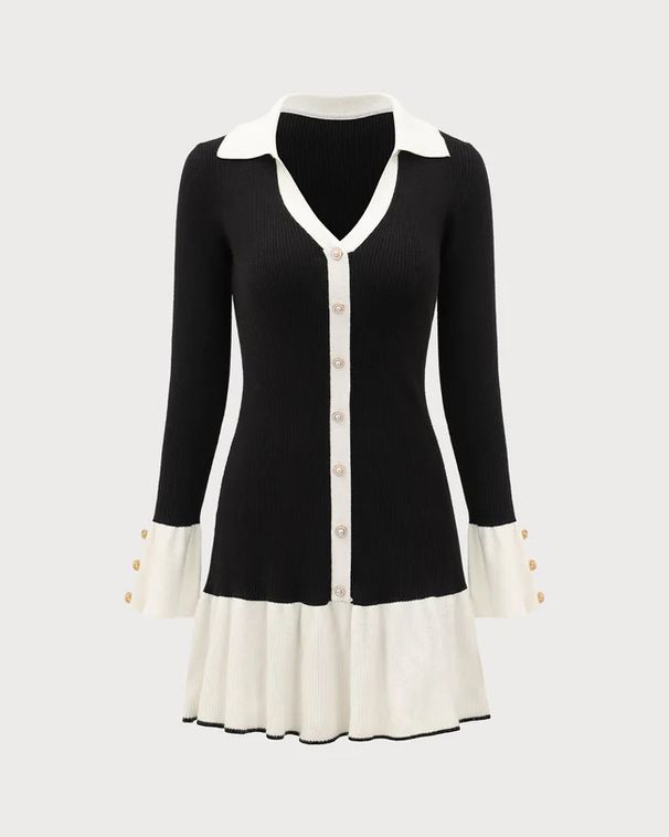 2025 Autumn Winter New Fashion Women's Short Fashionable Ruffled Knitted Skirt Cardigan Long Sleeve Little Style_ecoleips.com