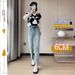 High-waisted Stretch Straight-leg Jeans For Women, 2024 Autumn And Winter New Style, Petite Size, Fleece-lined,_ecoleips.com