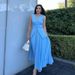 European And American Suits For Women Summer Sleeveless Vest Slit Solid Color Large Swing Pleated Skirt Women's Clothing Two Piece _ecoleips.com