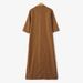 Women's Clothing Solid Color Cotton Linen Lapel Long Sleeve Simple Loose Casual Long Dress_ecoleips.com