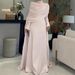 Elegant Pleated Evening Gown With Train - Long Sleeve High Neck Formal Dress For Weddings & Parties - Pink_ecoleips.com