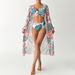 Women's High-Waist Swimwear Set – Long Sleeve Rashguard + Bikini Top + Bottoms (UPF 50+ Sun Protection, S-XL, Tropical Print)_ecoleips.com