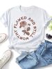 Vintage Botanical Floral Graphic Tee Women Distressed Self Love Quote Loose Soft Crew Neck Casual Daily Top Birthday Gift For Her Best Friend_ecoleips.com