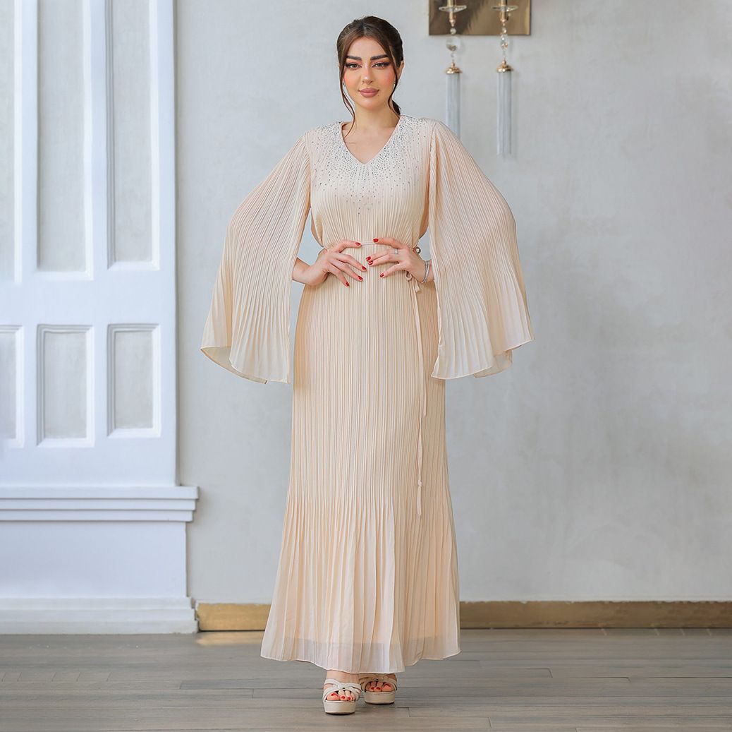 Women's Clothing Slim Pleated Robe Hot Diamond Dinner Dress Skirt_ecoleips.com