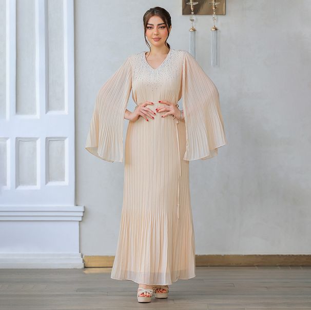Women's Clothing Slim Pleated Robe Hot Diamond Dinner Dress Skirt_ecoleips.com