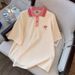 Korean Style Plus Size Two Piece Set For Women Loose Fit Trendy Embroidered Polo Shirt And Shorts Casual Fashion Sportswear_ecoleips.com