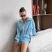 Women's Clothing Long Sleeved Zipper Sports Cardigan Jacket Shorts Suit Ladies Sportswear Casual Two Piece_ecoleips.com