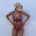 2026 New Leopard Print Exposed Navel One-piece Swimsuit Women Slim Beach Bikini Hot Spring Swimsuit_ecoleips.com