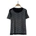 Women's Clothing Diamond Round Neck Short Sleeved T Shirt Women's Versatile Bottoming Shirt Foreign Style Retro Chic Top Trend_ecoleips.com