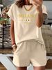 Women’s 2 Piece Outfit Set – Oversized Graphic T-Shirt And Biker Shorts Matching Set, Casual Summer Lounge Tracksuit For Daily Wear-292_ecoleips.com