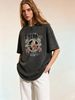 Women's Clothing, Retro Floral Dove Wreath Pattern, Loose Cotton Short-sleeved T-shirt, Streetwear Style._ecoleips.com