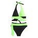 Women's Clothing Split Swimsuit Color Matching Sexy Deep V Lace Swimsuit_ecoleips.com