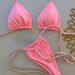 Women's Clothing Sexy Low-Waist Tie-Up Bikini Set – Heart Design & Nylon Fabric For American Style"_ecoleips.com